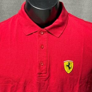 Ferrari Men’s Red Polo Shirt – Size L – Authentic